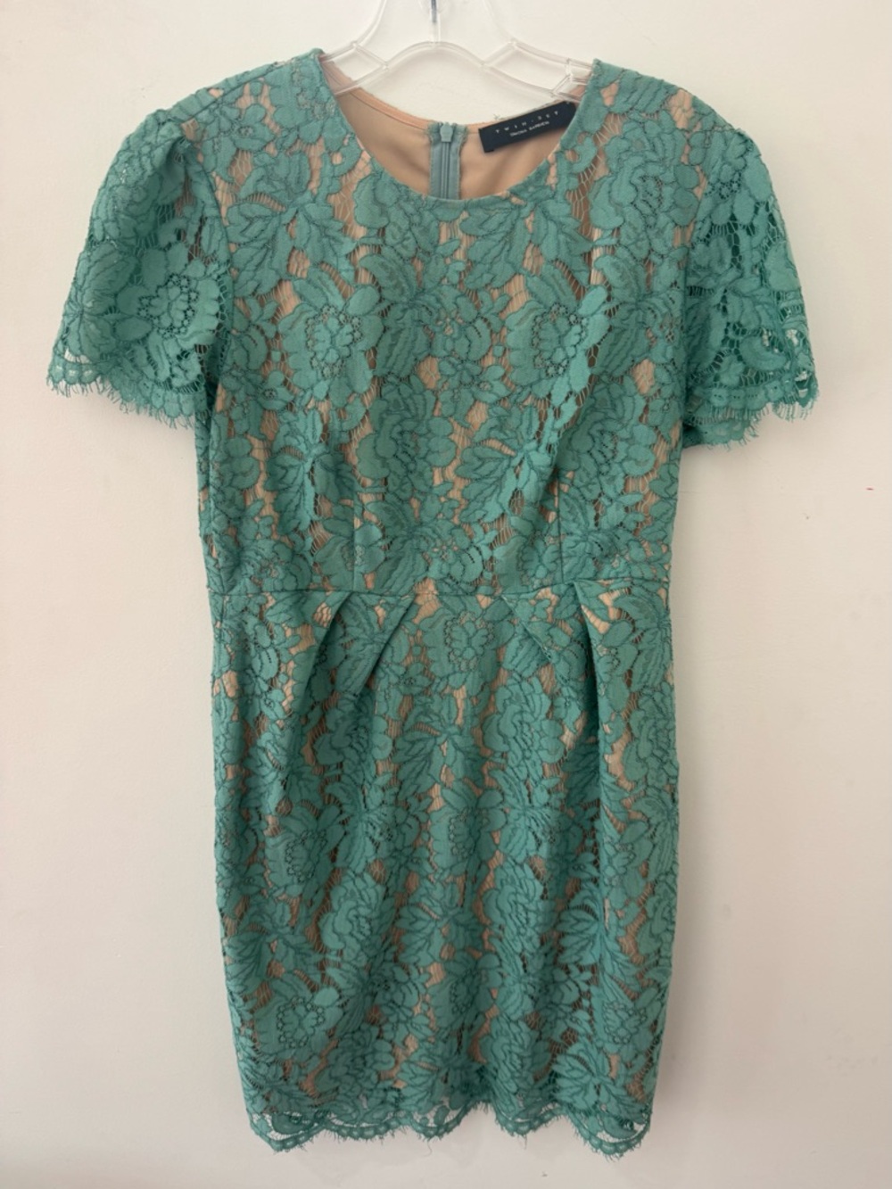 Mint Green Lace Overlay Mini Dress by Twin-Set, Size M